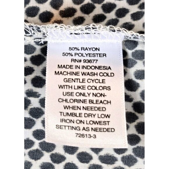 Longsleeve Blouson Sleeve Peasant Blouse 1X Worthington Drawstring Cheetah Print - Picture 8 of 13